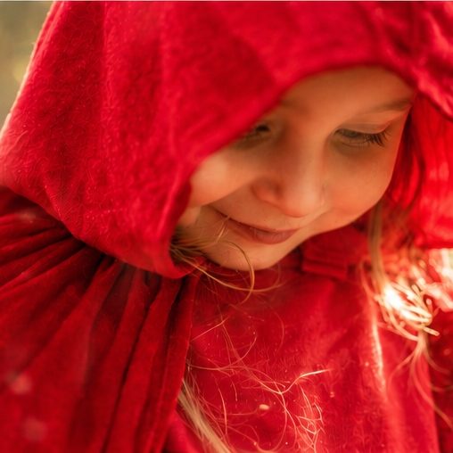 Red Riding Hood close-up in golden light